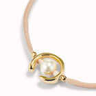 Salmon cord bracelet with a pearl